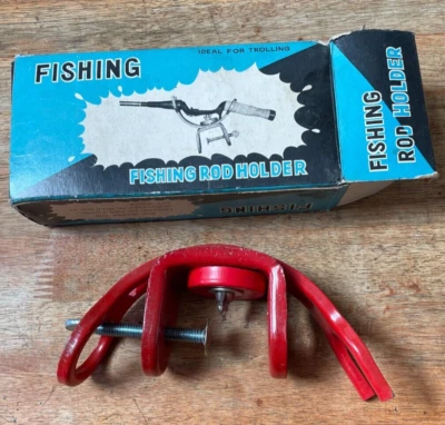 Universal Heavy Duty Fishing Rod Pole Rest Boat Dock Clamp On Grip Holder - Image 1 of 2