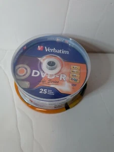 Verbatim DVD-R 4.7 GB 16X Life Series with Vibrant Color 25 Pack New Sealed - Picture 1 of 6