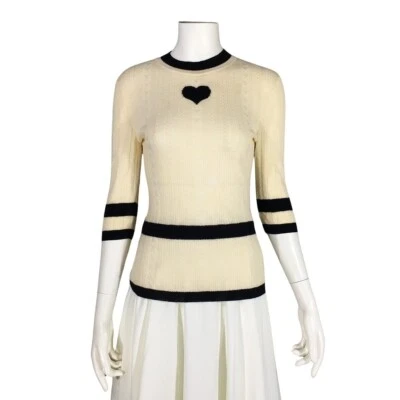 Chanel P52 2015 Suéter a Rayas Manga 3/4 Tejido Prendas para el torso Mujer 34 Foto 1 de 4