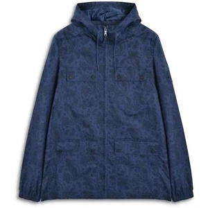 Lambretta Mens Paisley Field Jacket Hooded Pocketed Coat Warm Full Zip Scooter - Picture 1 of 43