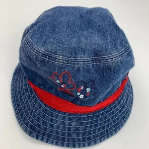 Osh Kosh Blue Denim Toddler Girls Bucket Cap Hat Fitted 12M-24M - Picture 1 of 4