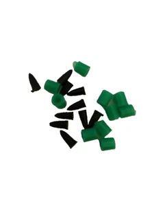 50 X MEDIUM FISHING LINE LEGER STOPS       GREEN AND BLACK - Picture 1 of 3