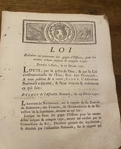 Révolution / Louis XVI / gages d'Office /Mirepoix (Ariège) 1791 - Bild 1 von 3