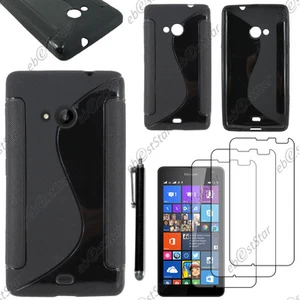 Coque SiliconeS-line Noir Microsoft Nokia Lumia 535+Stylet+3 Film écran - Photo 1 sur 1