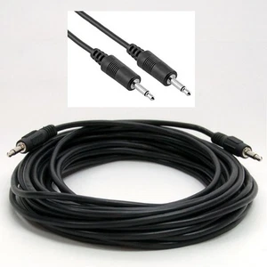 25ft long 1/8"MONO Male-M,3.5mm Plug,Audio Lead Patch/Cable/Cord/Wire 2conductor - Picture 1 of 1