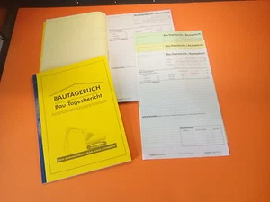 5 Stück DIN A4 BAUTAGEBUCH, Bau-Tagesbericht, 3x35 Blatt, selbstdurchschreibend - Bild 1 von 7