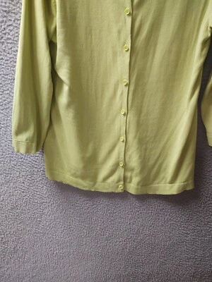 Coldwater Creek Sweater Womens Medium Green Button Up 70% Silk Cardigan - Image 1 of 4