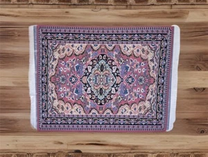 Vintage Artisan Oriental Style Rug Pink & Blue Dollhouse Miniature Scale 1:12 - Picture 1 of 5