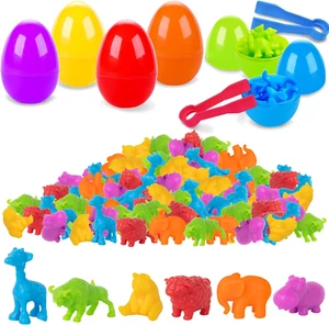 48PCS Easter Eggs Prefilled Plastic Easter Eggs with Counting Dinosaurs Toys ins - Picture 1 of 7
