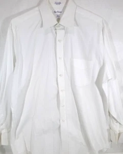 Paul Fredrick-Mens White Oxford Dress Shirt-XL Extra Large-16.5/34-French Cuff - Picture 1 of 8