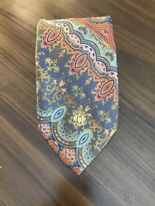 Oleg Cassini Necktie Men Shimmer Disco Ugly Hipster Brown Orange Vintage Logo - Picture 1 of 11