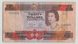 SOLOMON ISLANDS 20 Dollars 1981, P-8 Monetary Authority, A/1 165220, QEII. A2 - Picture 1 of 2