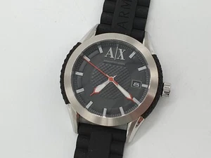 Armani Exchange Herren Schwarz Kautschuk Armband Uhr AX1226 - Bild 1 von 7