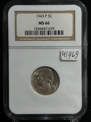 1943 P United States Jefferson Nickel - NGC MS66 - Image 1 of 4