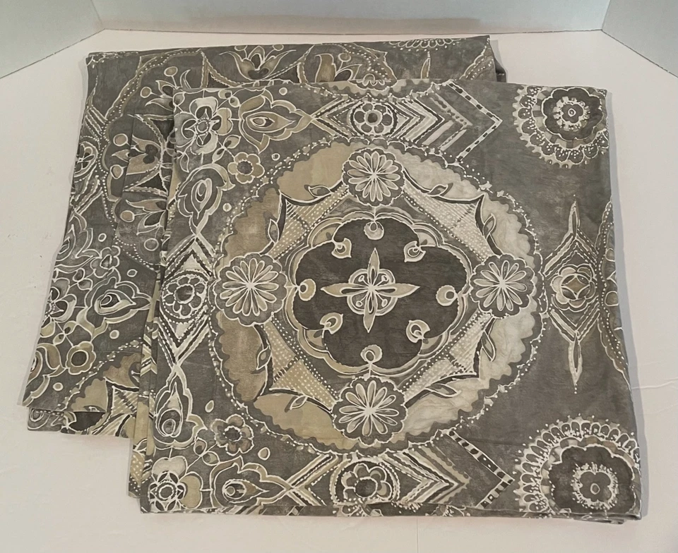 Pottery Barn Jacquelyn Medallion Gray Euro Pillow Sham - 26X26 inch - Set of 2 - Image 1 of 1