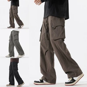 Loose Fit Vintage Cargo Pants for Men with Multiple Pockets Fashionable - Picture 1 of 32