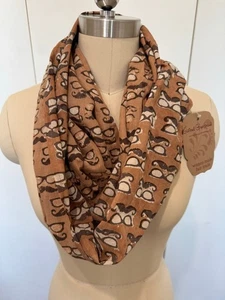 Global Girlfriend Damenschal braun hellbraun Schnurrbartmuster Infinity Einheitsgröße - Bild 1 von 7