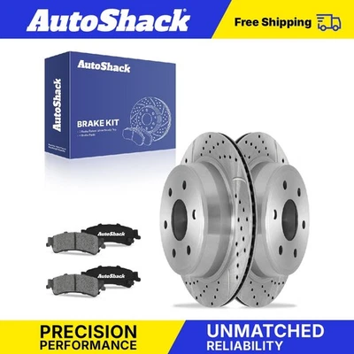 Rear Drilled Slotted Brake Rotors Ceramic Pads for GMC Sierra 1500 Classic - Image 1 of 4