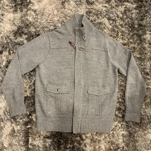 Banana Republic Cardigan Pullover mit durchgehendem Reißverschluss Herren Stehkragen LG geknöpfte Taschen - Bild 1 von 6
