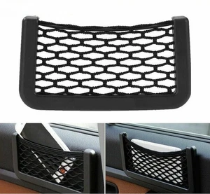 Universal Car Storage Net String Pouch Bag GPS Phone Holder Pocket Organizer - Foto 1 di 11
