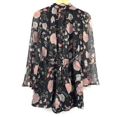 Mameluco BB DAKOTA Talla Extra Pequeño Floral Manga Larga Boho Negro Tullia Transparente Foto 1 de 4