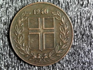 1946 Islanda 5 Aurari Esteri, Moneta Mondiale KM#9 (z810) - Foto 1 di 2