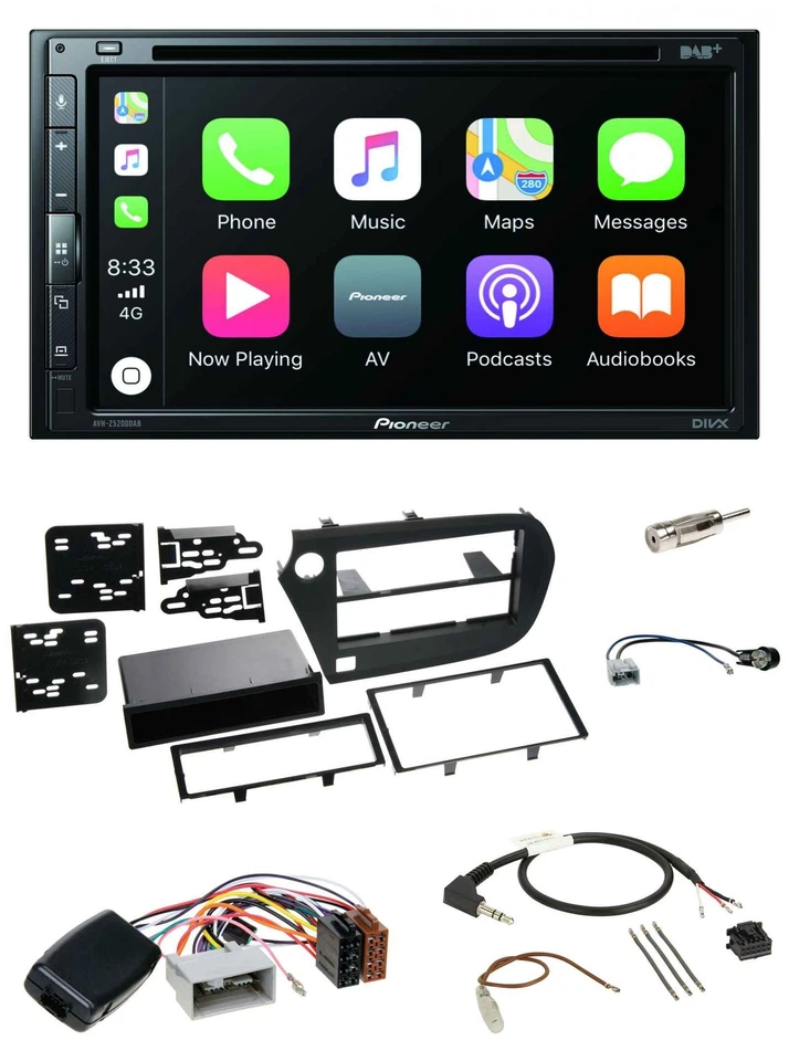 Pioneer DVD 2DIN Lenkrad DAB Bluetooth USB Autoradio für Honda Insight ZE2 2009- - Bild 1 von 4