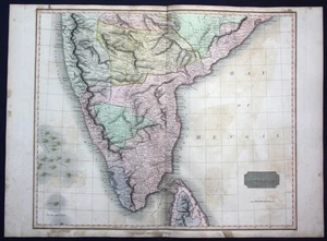 1816 Southern Hindoostan South India Indien map Karte Thomson Kupferstich - Bild 1 von 1