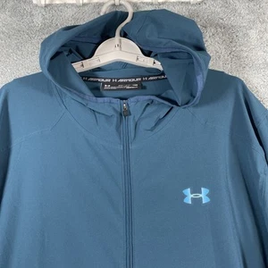 Under Armour Jacket Men 3XL Teal HeatGear LightHood Full Zip Performance - Picture 1 of 18