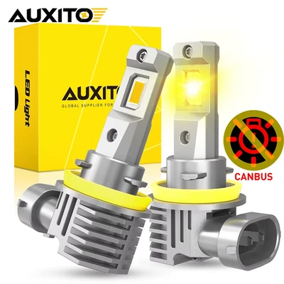 2Pcs CANBUS H8 H11 LED Fog Light Bulbs H9 H16JP 9005 HB3 9006 HB4 3000K Amber Ye - Image 1 of 4