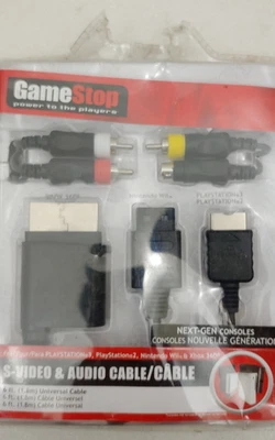 GameStop S-Video And Audio Cable For PS2, PS3, Nintendo Wii & Xbox 360 New - Image 1 of 4