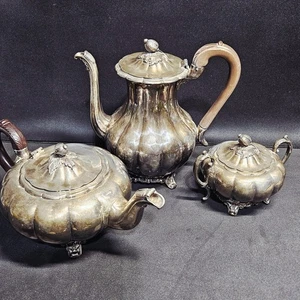 Versilbertes Kaffee Tee Service Set Melone Reproduktion - Bild 1 von 20