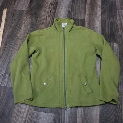 Pulôver feminino Columbia macio aconchegante lã verde pequeno zíper completo manga comprida - Imagem 1 de 4