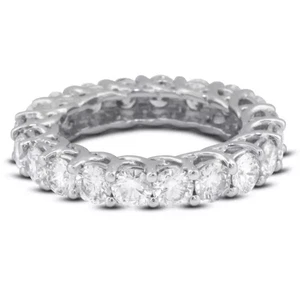 Massiver 14K Gold Ewigkeit Ehering Rankgitter 6,90 ct runder natürlicher Diamant H SI2 - Bild 1 von 7