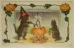 Victorian Halloween Vintage Reprints - Classic Sideshow Gruß Postkarte - Bild 1 von 4