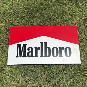 Vintage 1994 Plastic Marlboro Sign Philip Morris Inc 20” x 12” Double Sided - Picture 1 of 15