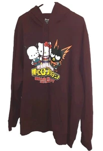 Maroon Hoodie Size 3XL My Hero Academia Hello Kitty and Friends Pockets Aname - Picture 1 of 9