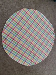 Tablecloth 54" Round Checked Multicolor 100% Cotton - Picture 1 of 3