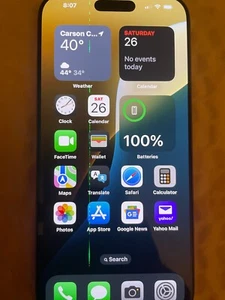 IPHONE 16 PRO MAX, GOLD, 256GB-UNLOCKED- GREEN LINE, VG COND! BH 100%-SEE PHOTOS - Picture 1 of 12
