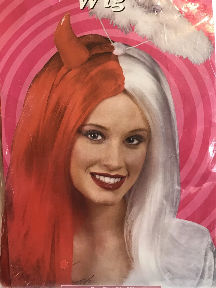 Naughty & Nice Angel/Devil Adult Costume Wig Halloween - Image 1 of 1