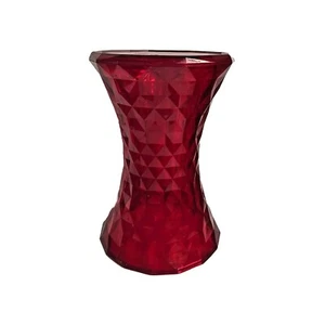 Genuine Vintage Stone Kartell Red Colour Diamond Lucite Plastic Stool 1970s - Picture 1 of 14