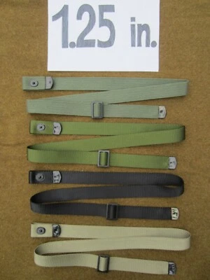 INDIAN CREEK TRADING CO. USA MADE 1.25 1 1/4 in OD Green Black Tan M1 Carbine Style Rifle Sling Garand US