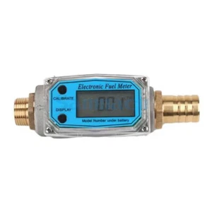 3/4" BSP Male x 25mm Hose Barb Digital Turbine Flow Meter Gauge Diesel Gasoline - Picture 1 of 4