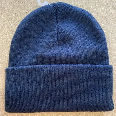 UO Urban Outfitters Beanie простоя манжеты твердого трикотажа BlackWinter крышка шляпа лыж пустой - Изображение 1 из 3