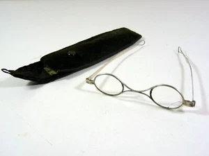 Anciennes lunettes 1900 monture argent, poinçons, étui velours noir - Picture 1 of 8