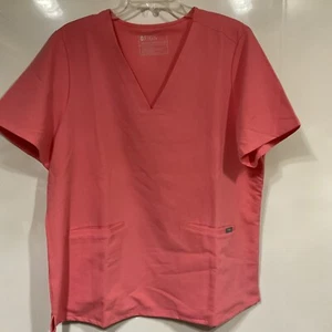 FIGS Technical Collection Pink Short Sleeve 2 Pocket Medical Scrub Top 2XL - Picture 1 of 5