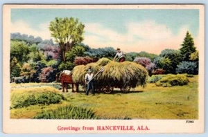 POSTAL DE LINO VINTAGE ESCÉNICA SALUDOS DESDE HANCEVILLE ALABAMA AÑOS 40-50 - Imagen 1 de 2