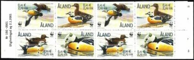 Aland 2001 (01) - WWF - Bird - Steller’s Eider - Scheckente (booklet) - Image 1 of 2