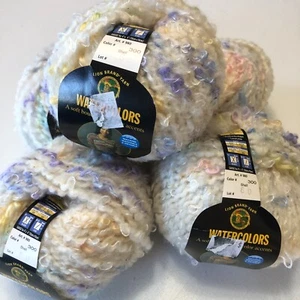 New LION BRAND Yarn Watercolors Soft Boucle Color Shell #300 Lot of 4 +1 Partial - Picture 1 of 9