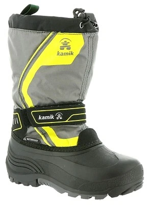 Kamik Niños Niños Pequeños Snowcoast 3 Botas Gris/Amarillo Neón Talla 11 233973 Foto 1 de 4